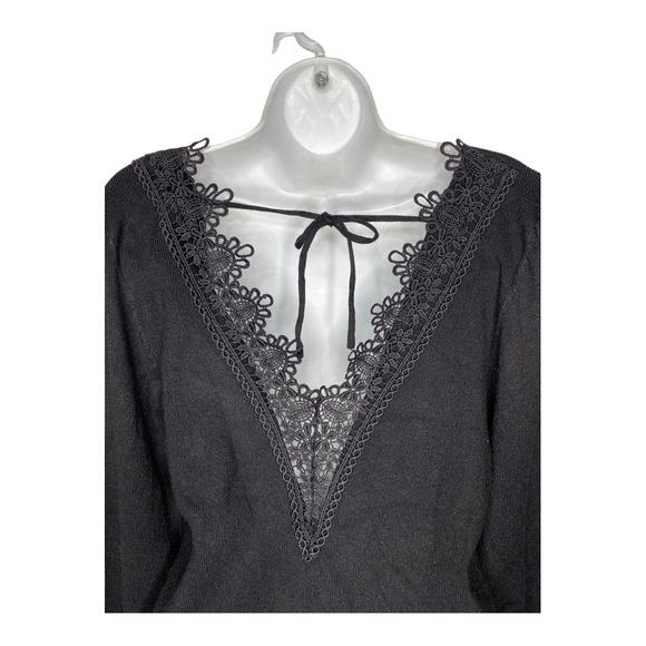 BTFBM Black Bodycon Balloon Sleeve Sweater Dress Size Large - Picture 3 of 6